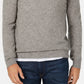 Suéter de cashmere masculino com decote em V, cinza, tamanho médio