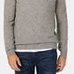 Suéter de cashmere masculino com decote em V, cinza, tamanho grande