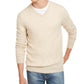Suéter de cashmere masculino com decote em V, bege, tamanho XX-G