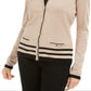Karen Scott Cardigan Feminino Gola Redonda Marrom Tamanho Grande