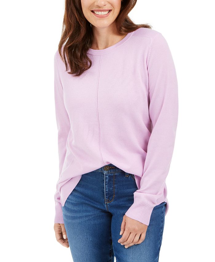 Karen Scott Suéter Feminino Plush com Costura Frontal Roxo Tamanho X-G