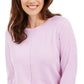 Karen Scott Suéter Feminino Plush com Costura Frontal Roxo Tamanho X-G