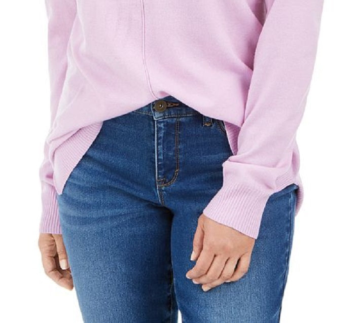 Karen Scott Suéter Feminino Plush com Costura Frontal Roxo Tamanho X-G