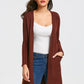Cardigan Duster canelado feminino INC International Concepts marrom tamanho XX-G