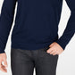 Suéter masculino Alfani com gola redonda e cor lisa, azul