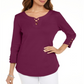 Camiseta feminina Karen Scott de algodão com cadarço, roxa, tamanho XXG