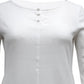 Karen Scott Top Feminino de Algodão Triplo com Abertura de Fechadura, Branco, Tamanho Grande