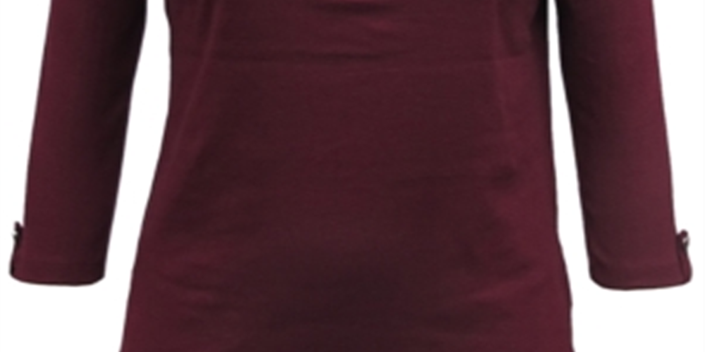 Karen Scott Blusa Feminina Manga 3/4 Algodão Vinho Tamanho P