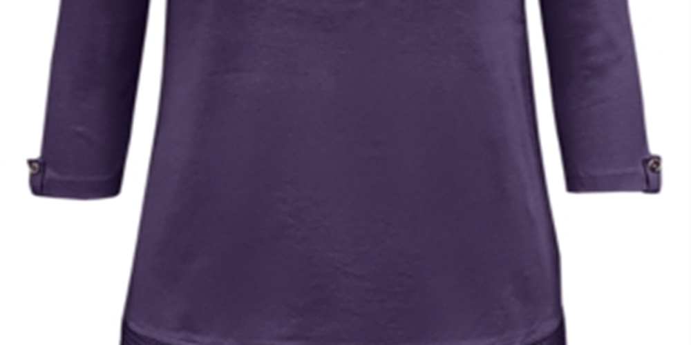 Karen Scott Top Feminino de Algodão com Renda e Bainha Roxo Escuro Tamanho X-G