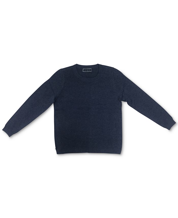 Karen Scott Suéter Feminino de Algodão com Canelado Azul Tamanho Médio