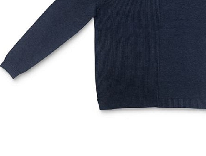 Karen Scott Suéter Feminino de Algodão com Canelado Azul Tamanho Médio