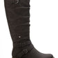 Botas femininas Sun + Stone Brinley com tiras e sola de borracha, pretas, tamanho 6 M