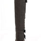 Botas femininas Sun + Stone Brinley com tiras e sola de borracha, pretas, tamanho 6 M