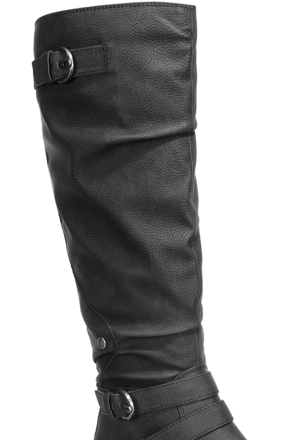Botas femininas Sun + Stone Brinley com tiras e sola de borracha, pretas, tamanho 7,5 M