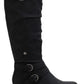Botas femininas Sun + Stone Brinley com tiras e sola de borracha, pretas, tamanho 9 M