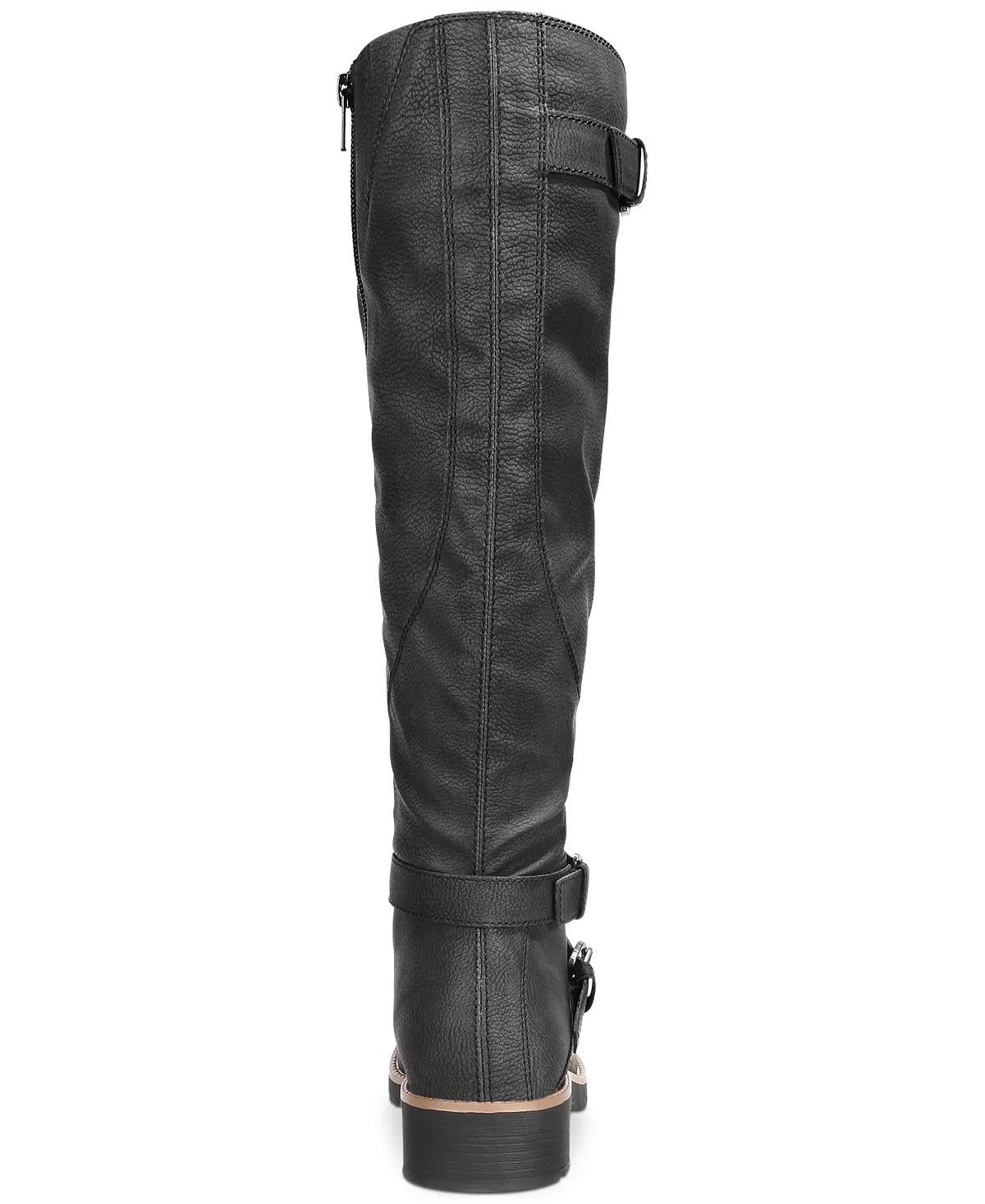 Botas femininas Sun + Stone Brinley com tiras e sola de borracha, pretas, tamanho 10 M