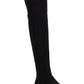 Botas femininas Allicce acima do joelho Sun + Stone, pretas, tamanho 6 M