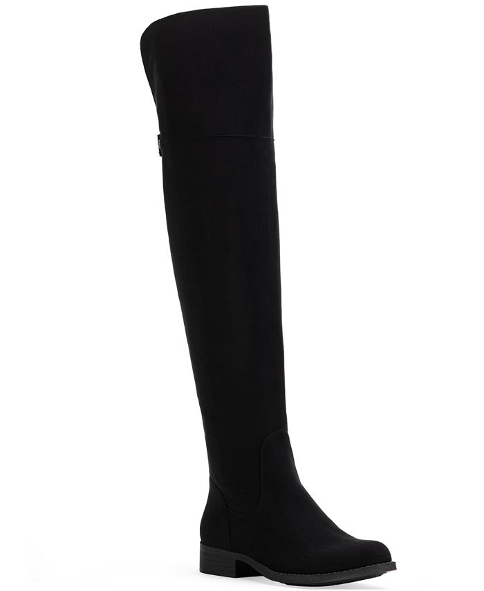 Botas femininas Allicce acima do joelho Sun + Stone, pretas, tamanho 6 M