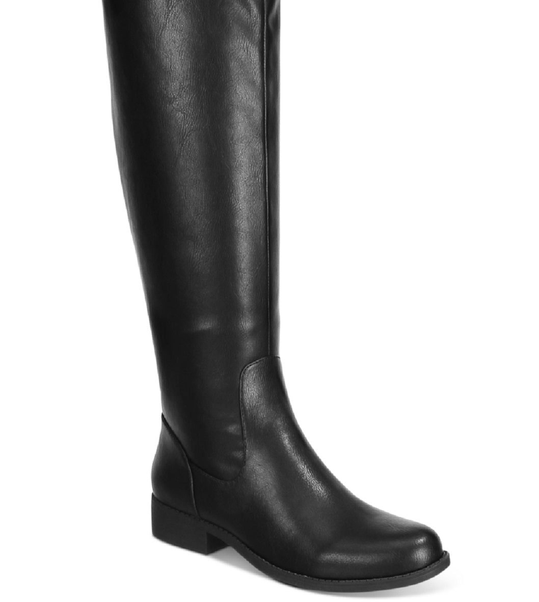 Botas femininas Allicce acima do joelho Sun + Stone, pretas, tamanho 8 M