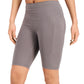 ID Ideology Shorts de ciclismo feminino com 10 bolsos de cintura alta, cinza, tamanho médio