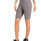 ID Ideology Shorts de ciclismo feminino com 10 bolsos de cintura alta, cinza, tamanho médio