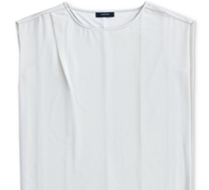 Blusa túnica feminina Alfani com decote redondo e cor lisa, tamanho médio, branca