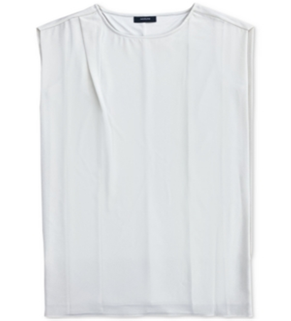 Blusa túnica feminina Alfani com decote redondo e cor lisa, tamanho médio, branca