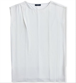 Blusa túnica feminina Alfani com decote redondo e cor lisa, tamanho médio, branca