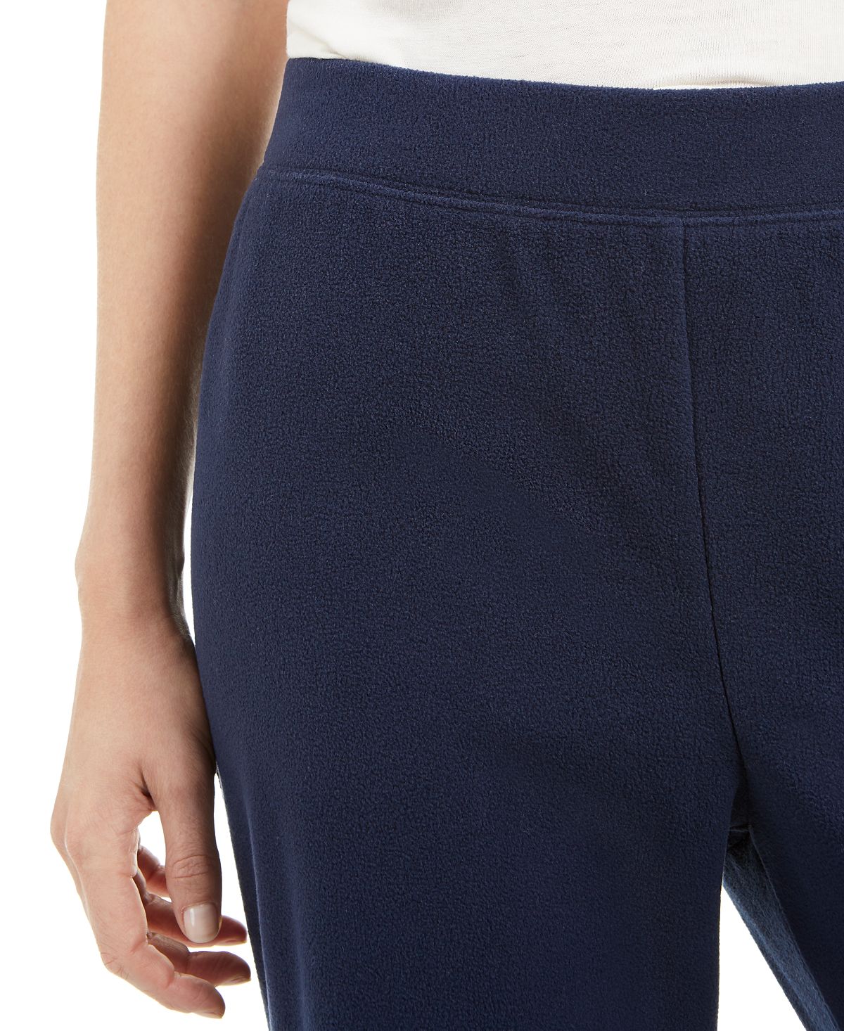 Calça feminina Karen Scott Microfleece preta tamanho pequeno GG