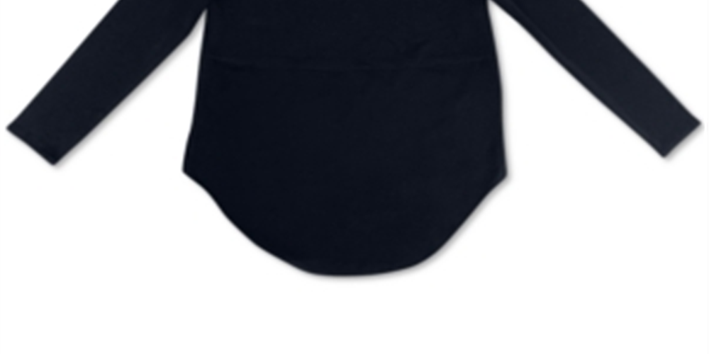 Camiseta feminina Alfani com bainha curta, preta, tamanho extragrande