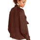 Blusa feminina manga longa INC International Concepts, marrom, tamanho grande