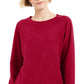 Moletom feminino Karen Scott Fleece vermelho tamanho XX-G
