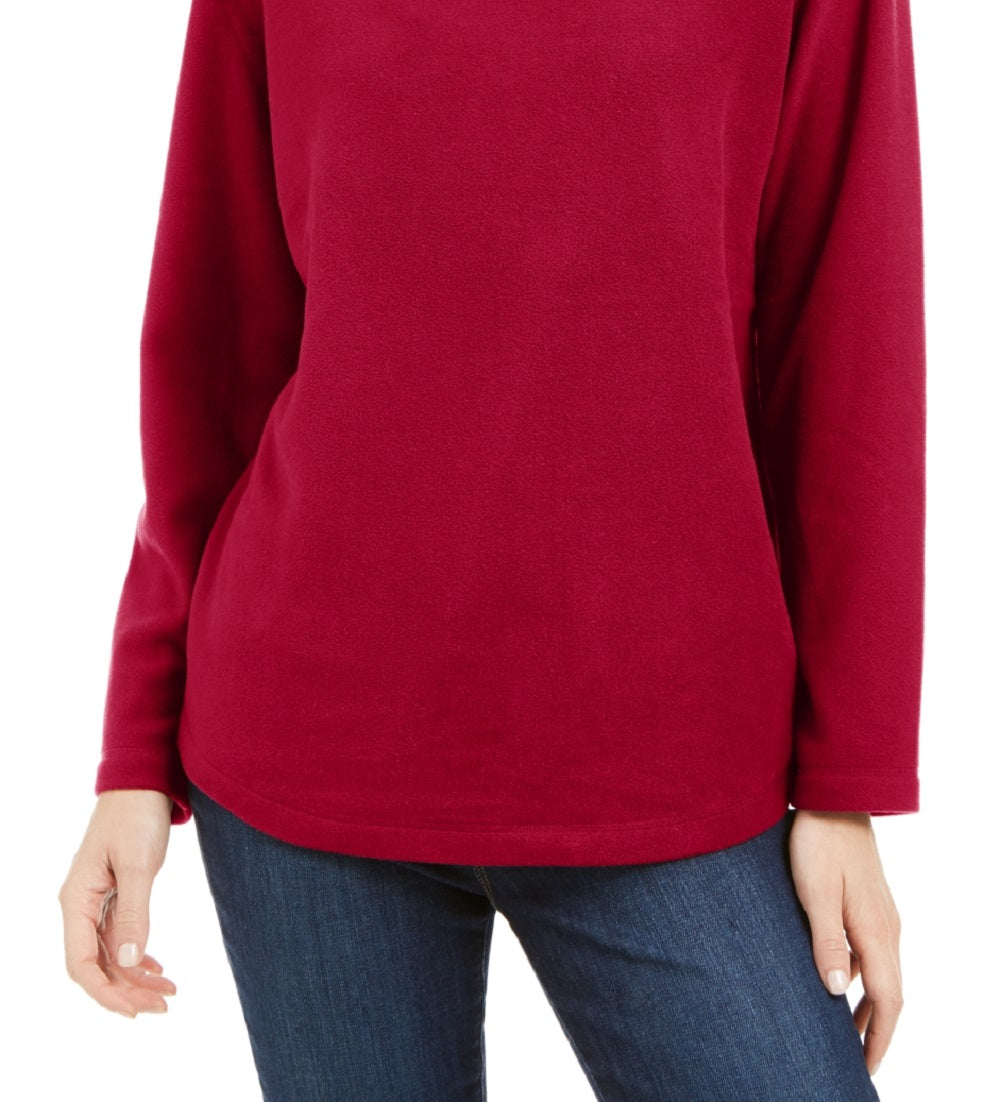 Moletom feminino Karen Scott Fleece vermelho tamanho XX-G