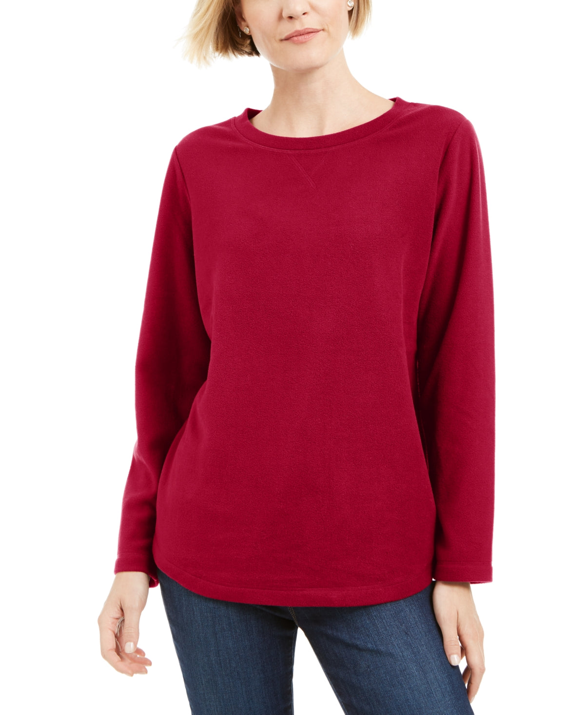 Moletom feminino Karen Scott Fleece vermelho tamanho XX-G
