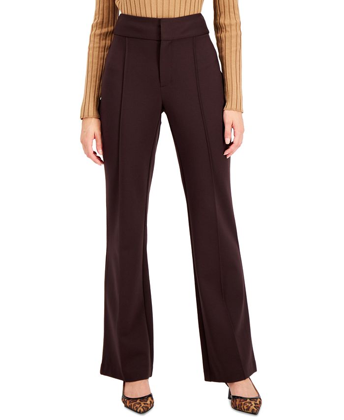 Calça flare de cintura alta INC International Concepts French Roast marrom tamanho 12