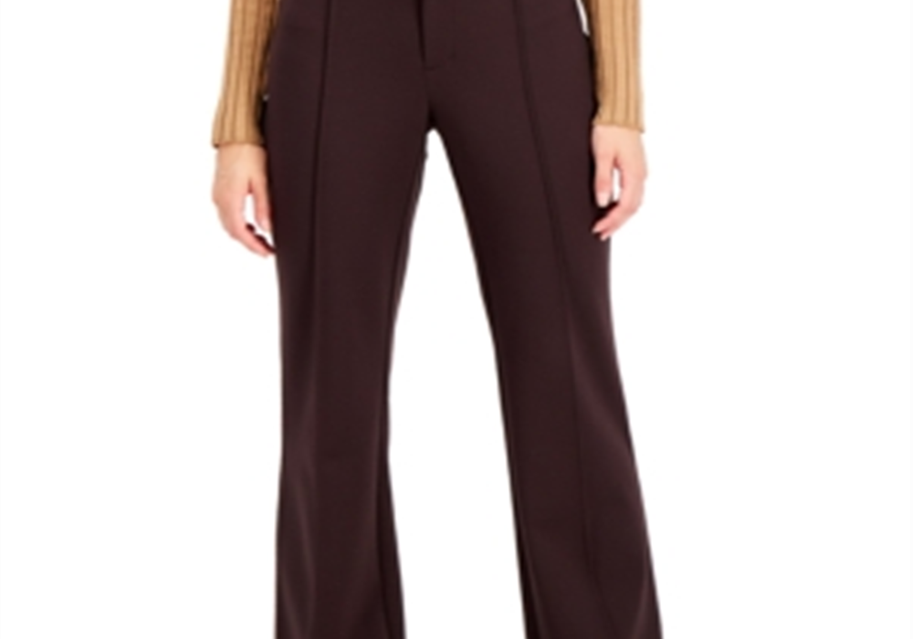 Calça flare de cintura alta INC International Concepts French Roast marrom tamanho 12