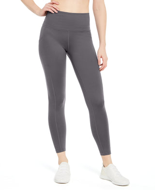 ID Ideology Leggings femininas de cintura alta com bolso lateral e comprimento 7/8, cinza, tamanho XX-G