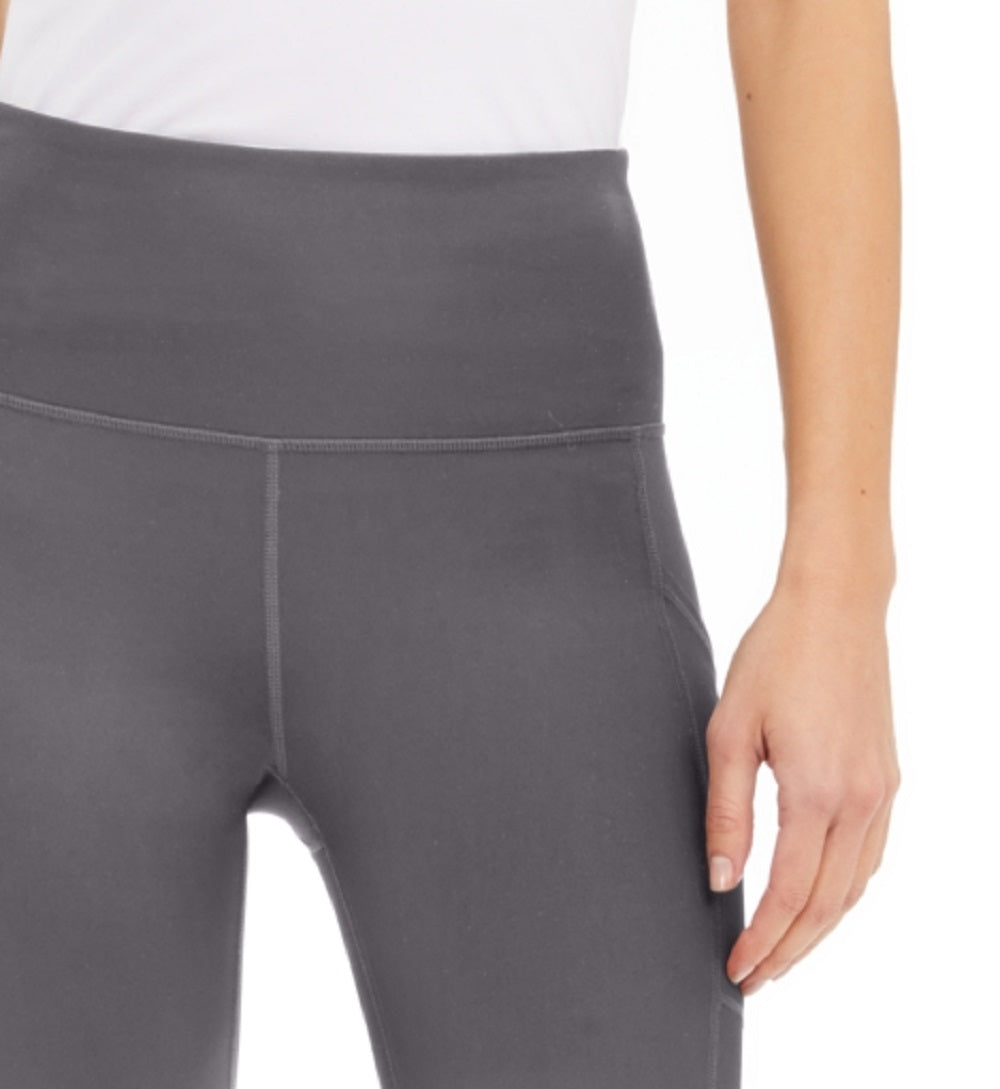 ID Ideology Leggings Cropped Femininas Cintura Alta Bolso Lateral Cinza Tamanho P