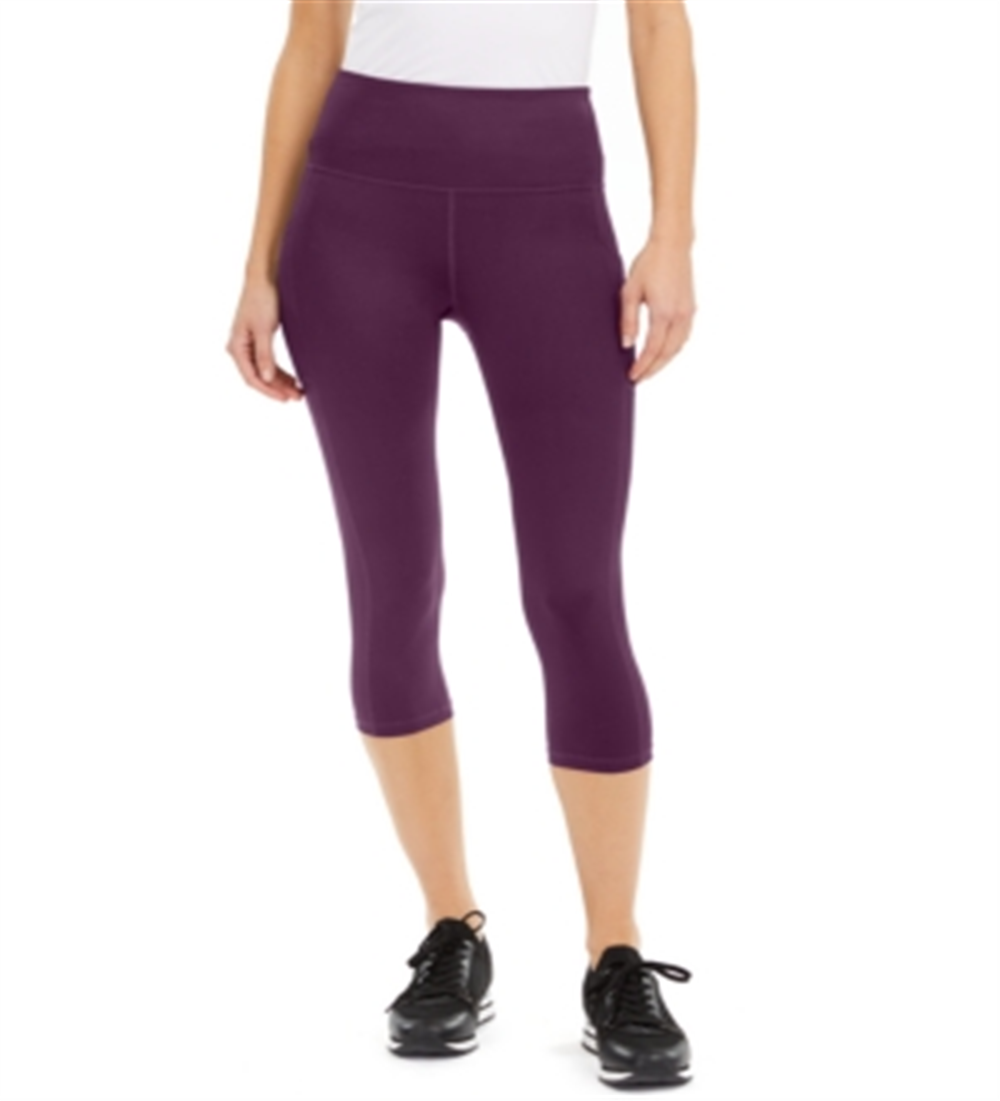 ID Ideology Leggings Cropped Femininas Cintura Alta Bolso Lateral Roxo Tamanho X-S