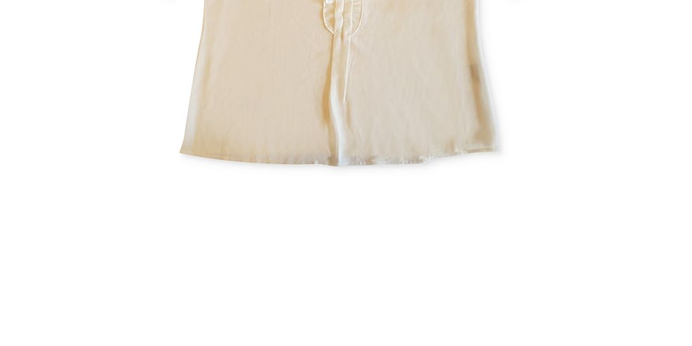 Blusa feminina Charter Club com babados e manga curta, branca, tamanho grande