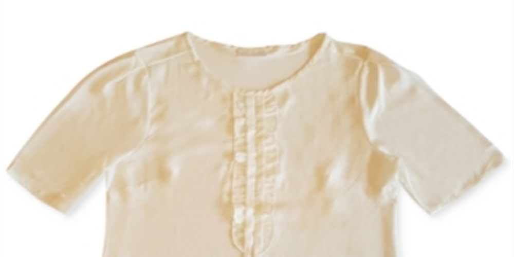 Blusa feminina Charter Club com babados e manga curta, branca, tamanho grande