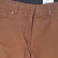 Calça feminina elástica justa, cintura média, perna reta, marrom, tamanho 8