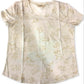 Camiseta feminina estampada em algodão estilo &amp; co, marrom, tamanho grande