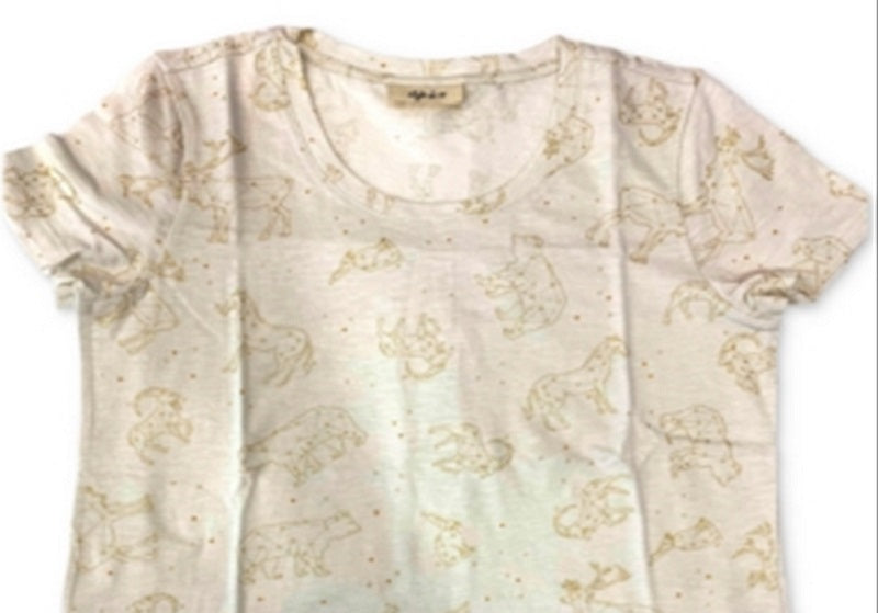 Camiseta feminina estampada em algodão estilo &amp; co, marrom, tamanho grande