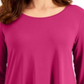 JM Collection Blusa feminina lisa com manga 3/4 rosa tamanho pequeno