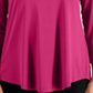 JM Collection Blusa feminina lisa com manga 3/4 rosa tamanho pequeno