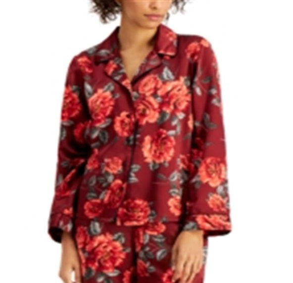 Conjunto de pijama e faixa de cabeça femininos de cetim INC International Concepts, 3 peças, vermelho, tamanho XX-G