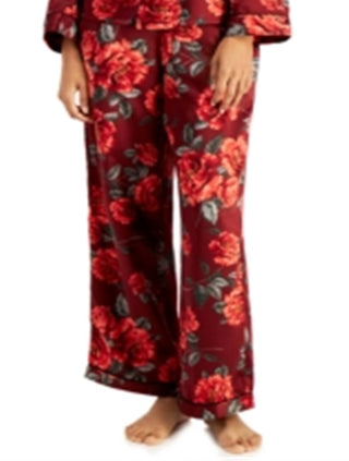 Conjunto de pijama e faixa de cabeça femininos de cetim INC International Concepts, 3 peças, vermelho, tamanho XX-G