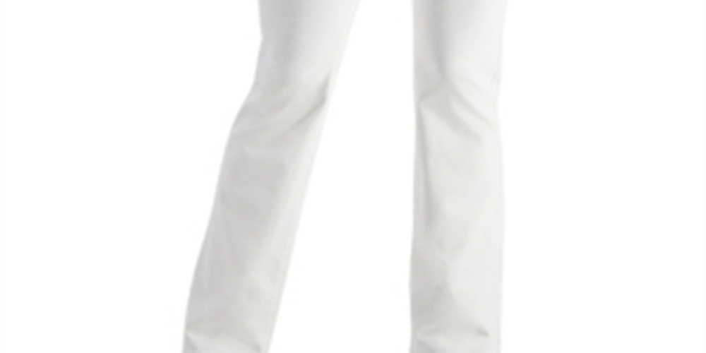 Jeans feminino estilo &amp; co com botões e corte bootcut, branco, tamanho 8