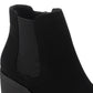 Botas femininas Sun + Stone Morghan Lug Sole com salto bloco, pretas, tamanho 7,5 M